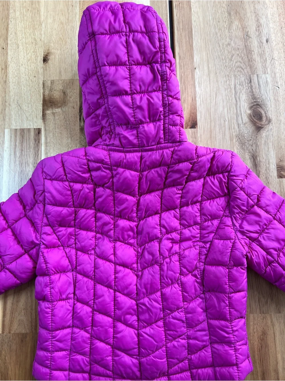 Reebok Girls 2T Fuchsia Hooded Puffer Jacket Quilted lightweight